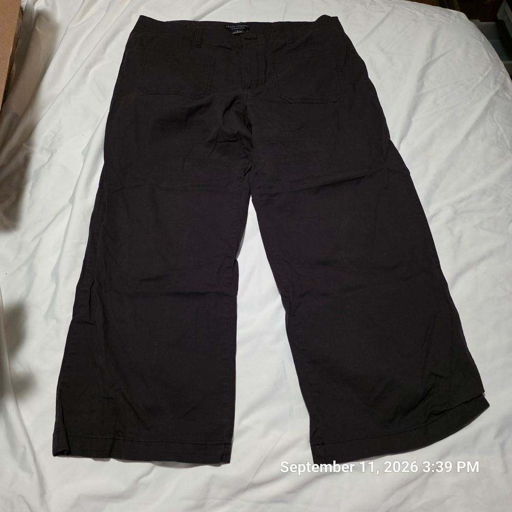 Social Standard by Sanctuary Black Wide Leg Utility Pants Womens 16
